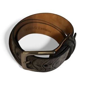 Makers & Hoffmann Embossed Brown Leather Belt